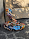 Talavera Rattlesnake Figurine Ceramic Mexican Pottery, Outdoor Snake Decor and Garden Statue Handmade in Mexico