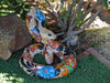 Talavera Rattlesnake Figurine Ceramic Mexican Pottery, Outdoor Snake Decor and Garden Statue Handmade in Mexico