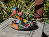 Talavera Rattlesnake Figurine Ceramic Mexican Pottery, Outdoor Snake Decor and Garden Statue Handmade in Mexico