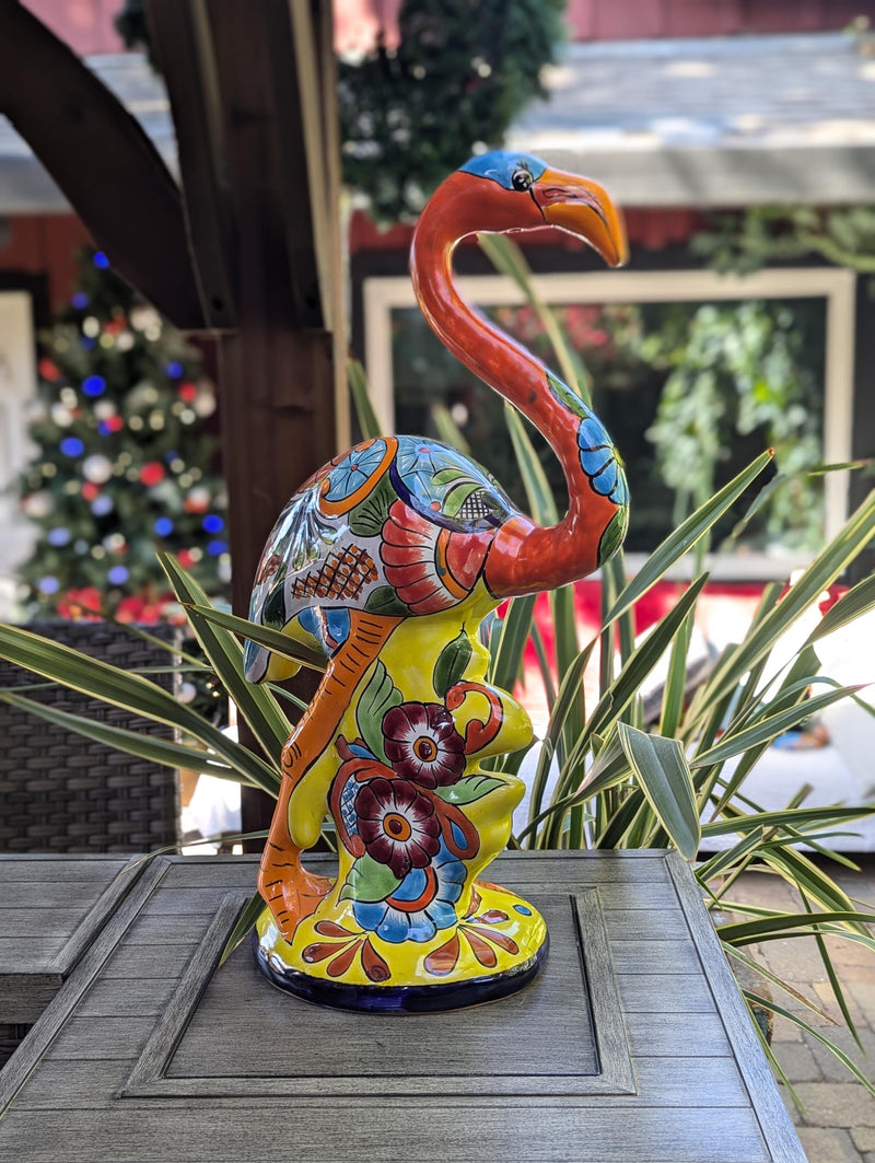 Flamingo Home Decor & Garden Art | Gorgeous Handmade Talavera Flamingo Will Enhance Your Home, Porch or Outdoor Decorations