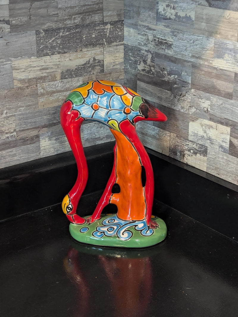 Pink Flamingo Home Decor or Yard Art, Talavera Pottery to use as Home Decor, Porch Decoration or Outdoor Decor