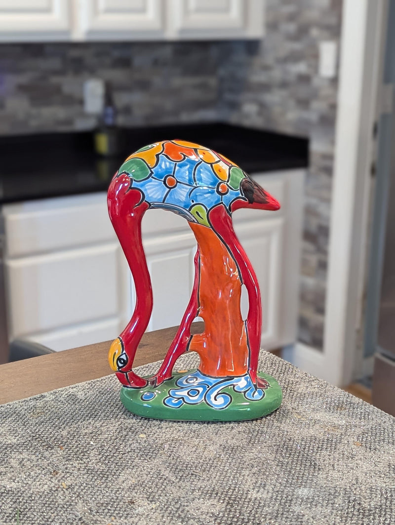 Pink Flamingo Home Decor or Yard Art, Talavera Pottery to use as Home Decor, Porch Decoration or Outdoor Decor