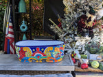 Oval Planter Talavera Pottery, Indoor or Outdoor Flower Pot, Ceramic Mexican Art as Housewarming Gift