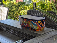 Oval Planter Talavera Pottery, Indoor or Outdoor Flower Pot, Ceramic Mexican Art as Housewarming Gift