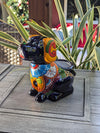 Talavera Dog Flower Pot for Outdoor Decor or Garden Decorations, Planter Pot is Handmade Mexican Pottery, great as Cute Dog Lover Gifts