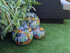 Spheres Garden Decor & Yard Art | Ceramic Talavera Pottery Home Decor, 3 Spheres Handmade in Mexico