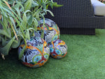 Spheres Garden Decor & Yard Art | Ceramic Talavera Pottery Home Decor, 3 Spheres Handmade in Mexico