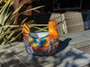 Talavera Chicken Ceramic Planter & Colorful Flower Pot, Handmade Outdoor Yard Decor or Indoor Plant Pot, Colorful Mexican Garden Decor