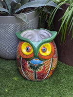 Gorgeous 14" Owl Flower Pot, Ceramic Planter is Handmade Talavera Pottery for Outdoor Garden Decor, Unique Housewarming Gift