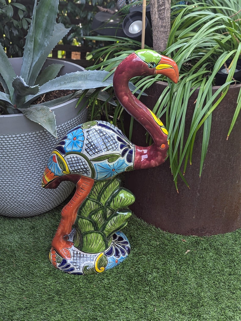 Flamingo Talavera Home Decor & Garden Art | Gorgeous Handmade Talavera Flamingo Will Enhance Your Home, Porch or Outdoor Decorations