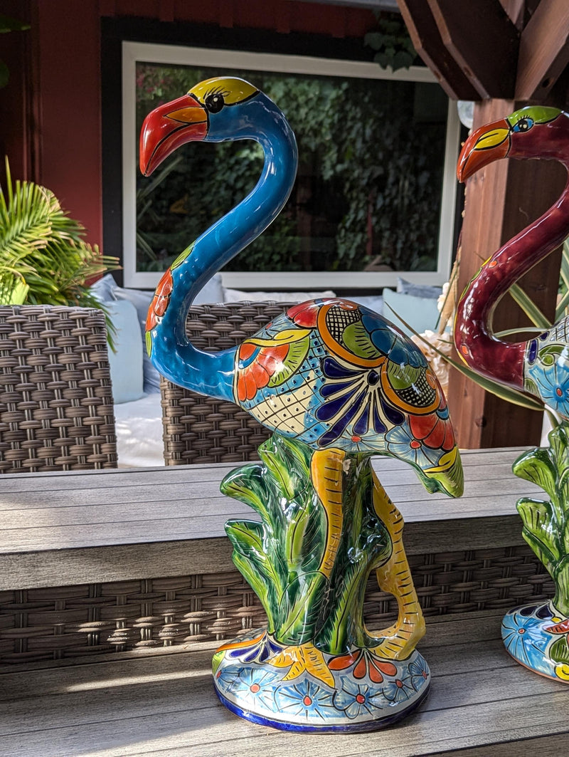 Flamingo Home Decor & Garden Art | Gorgeous Handmade Talavera Flamingo Will Enhance Your Home, Porch or Outdoor Decorations