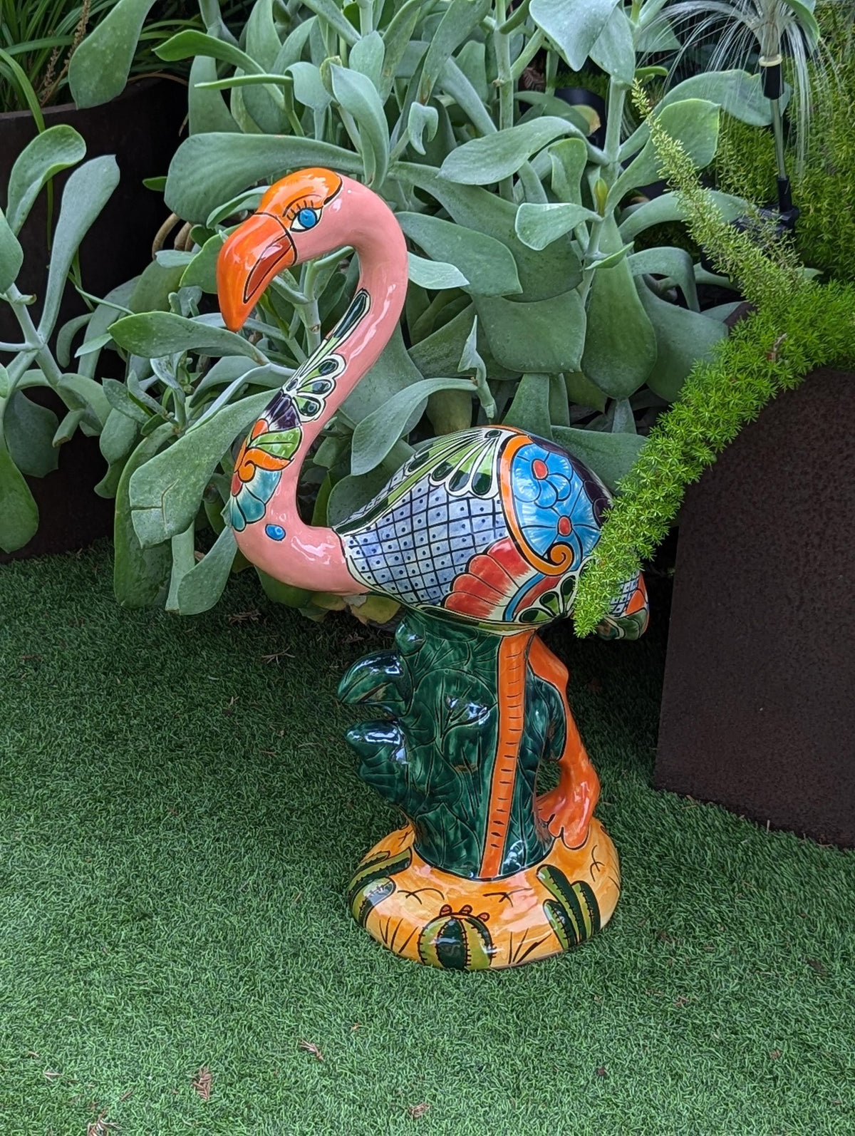 Flamingo Home Decor & Garden Art | Gorgeous Handmade Talavera Flamingo Will Enhance Your Home, Porch or Outdoor Decorations