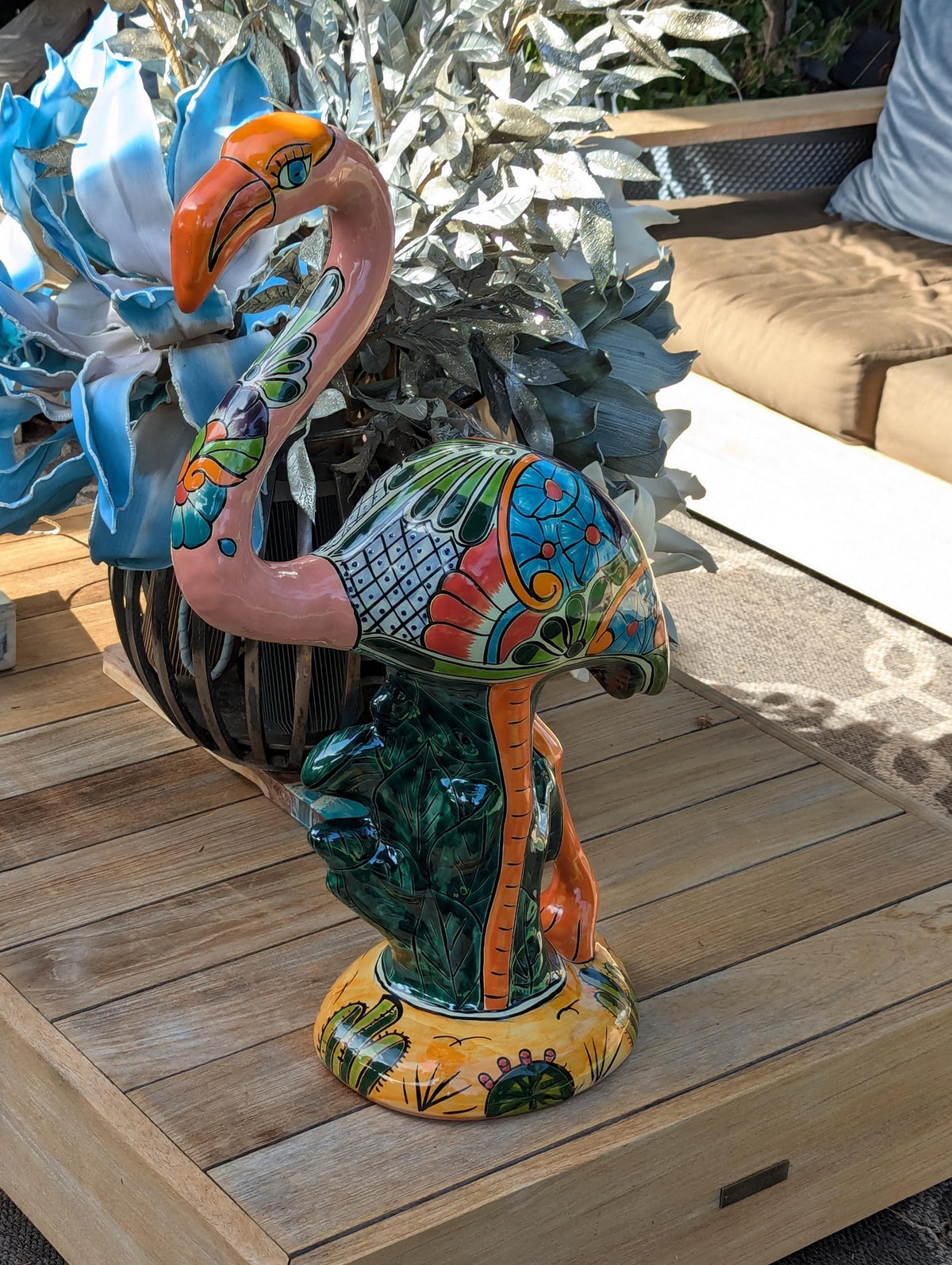 Flamingo Home Decor & Garden Art | Gorgeous Handmade Talavera Flamingo Will Enhance Your Home, Porch or Outdoor Decorations