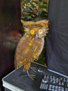 Brown Owl Garden Decor & Metal Owl Statue, Outdoor Owl Decoration Yard Decor, Metal Owl Sculpture Home Decor Figurine