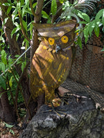 Brown Owl Garden Decor & Metal Owl Statue, Outdoor Owl Decoration Yard Decor, Metal Owl Sculpture Home Decor Figurine