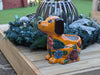 Talavera Dog Flower Pot for Outdoor Decor and Garden Decorations, Planter Pot is Handmade Mexican Pottery, Great as Dog Lover Gift