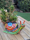 Talavera Snail Planter, Ceramic Mexican Planter Pot for Indoor Home Decor or Outdoor Garden Decor is also Exquisite Hand Painted Yard Art