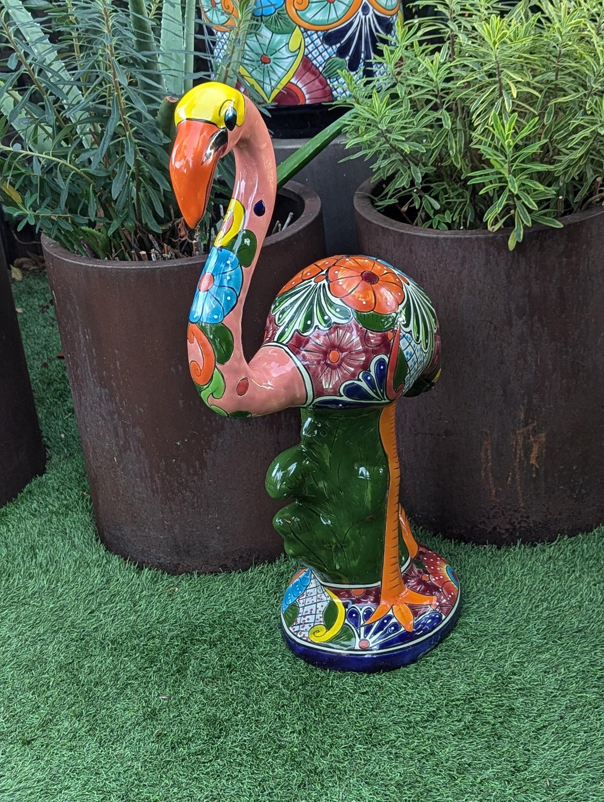 Flamingo Home Decor & Garden Art | Gorgeous Handmade Talavera Flamingo Will Enhance Your Home, Porch or Outdoor Decorations