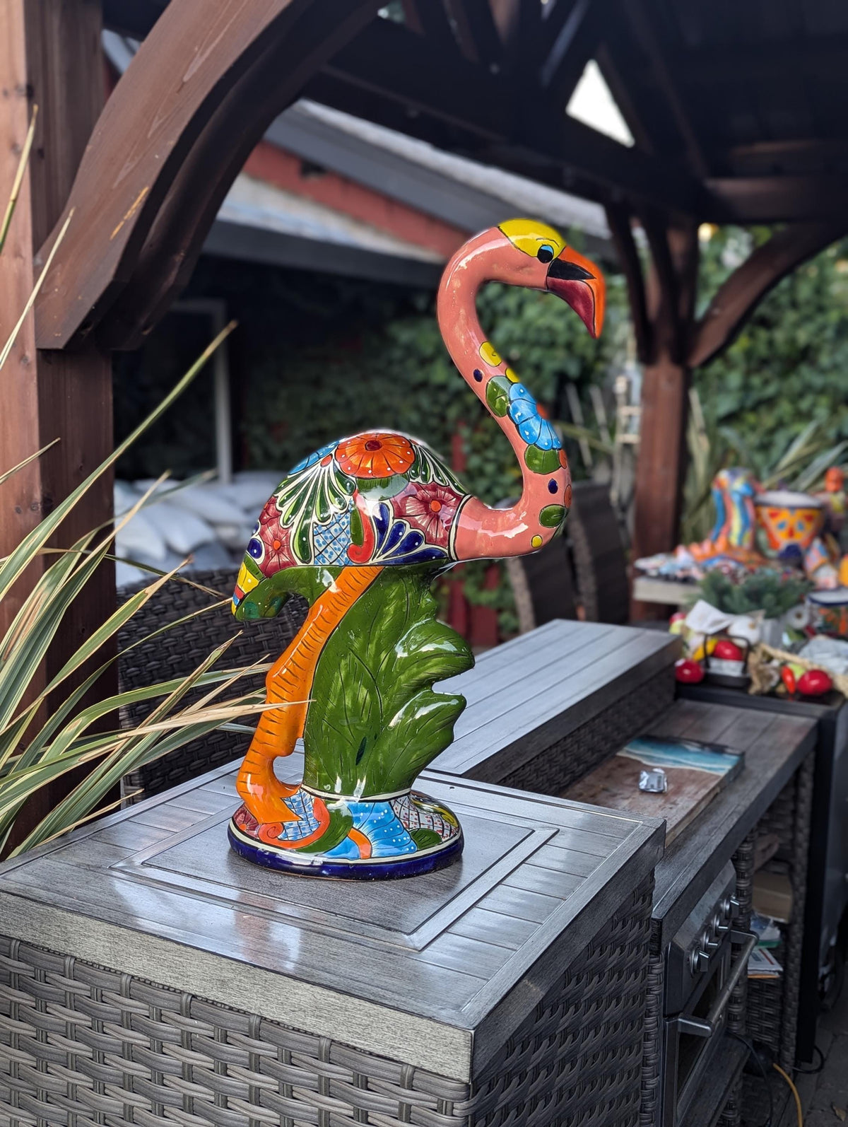 Flamingo Home Decor & Garden Art | Gorgeous Handmade Talavera Flamingo Will Enhance Your Home, Porch or Outdoor Decorations