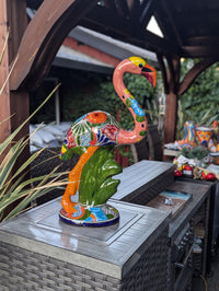 Flamingo Home Decor & Garden Art | Gorgeous Handmade Talavera Flamingo Will Enhance Your Home, Porch or Outdoor Decorations