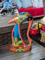 Pink Flamingo Home Decor or Yard Art, Talavera Pottery to use as Home Decor, Porch Decoration or Outdoor Decor