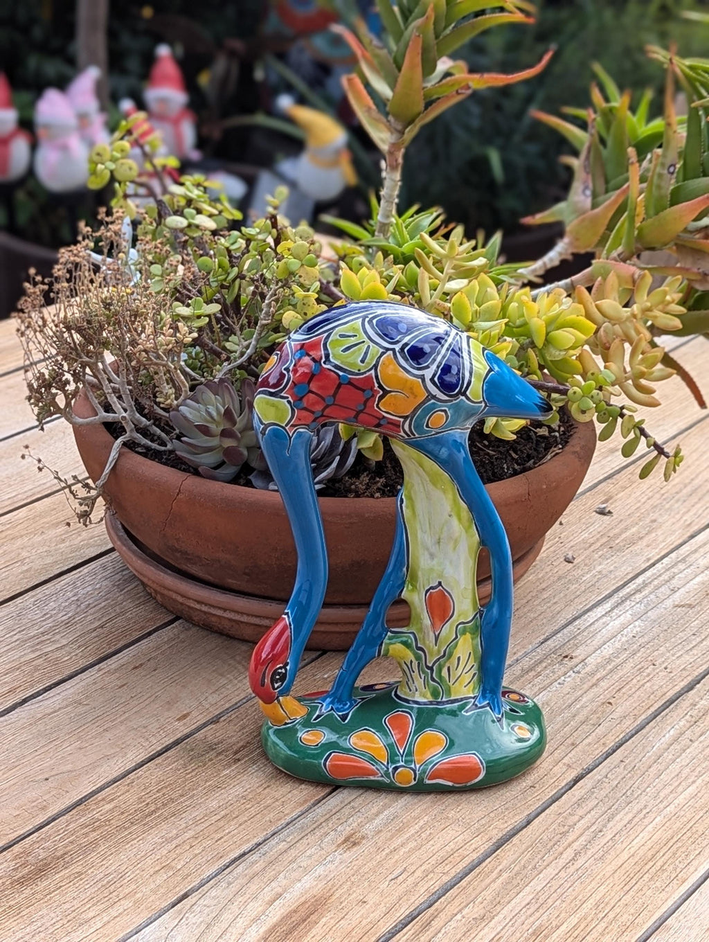 Pink Flamingo Home Decor or Yard Art, Talavera Pottery to use as Home Decor, Porch Decoration or Outdoor Decor