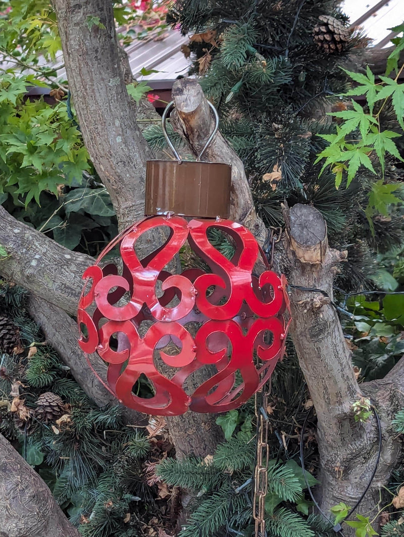 Christmas Ornaments Oversized Home Made Metal Christmas Tree Bulbs Featuring Various Festive Colors, Mexican Holiday Decor