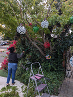 Christmas Ornaments Oversized Home Made Metal Christmas Tree Bulbs Featuring Various Festive Colors, Mexican Holiday Decor