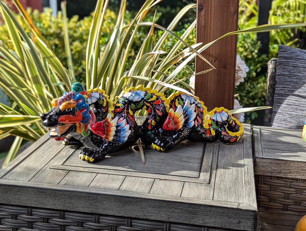 Dragon Home Decor & Garden Art | Gorgeous Handmade Talavera Dragon Will Enhance Your Home, Porch or Outdoor Decorations