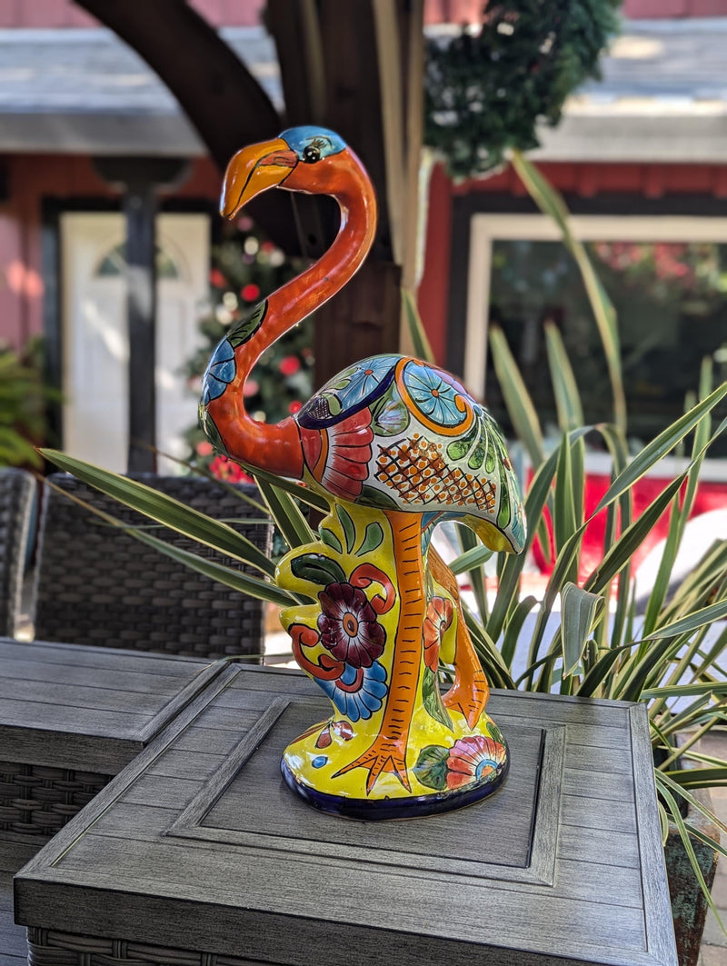 Flamingo Home Decor & Garden Art | Gorgeous Handmade Talavera Flamingo Will Enhance Your Home, Porch or Outdoor Decorations