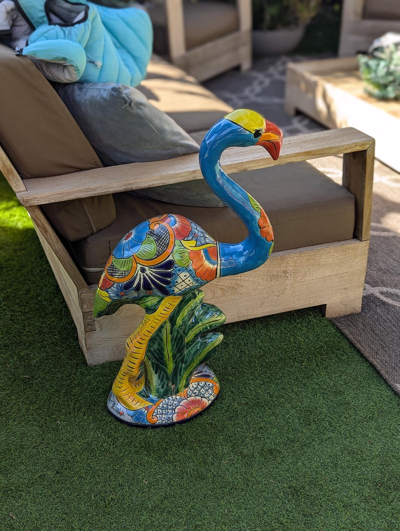 Flamingo Home Decor & Garden Art | Gorgeous Handmade Talavera Flamingo Will Enhance Your Home, Porch or Outdoor Decorations