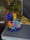 Talavera Dog Flower Pot for Outdoor Decor or Garden Decorations, Planter Pot is Handmade Mexican Pottery, great as Cute Dog Lover Gifts