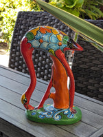 Pink Flamingo Home Decor or Yard Art, Talavera Pottery to use as Home Decor, Porch Decoration or Outdoor Decor