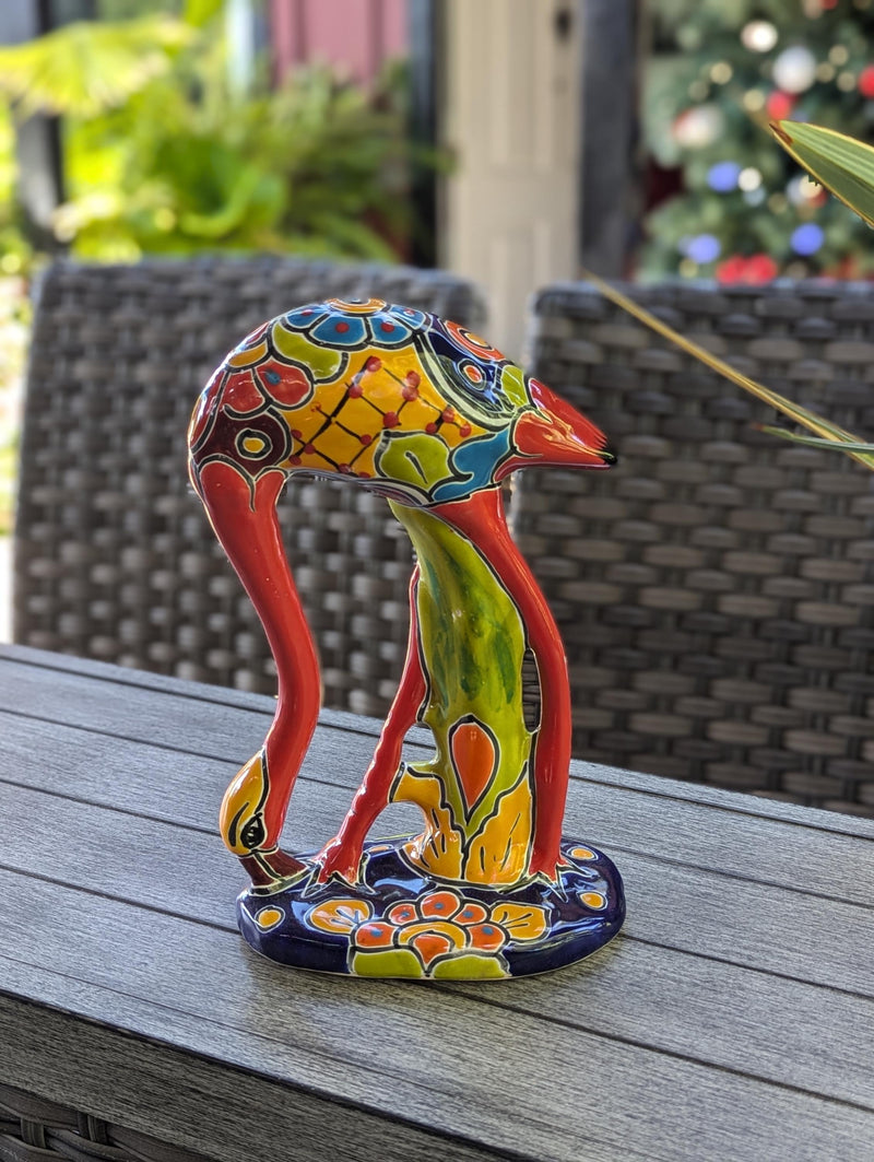 Pink Flamingo Home Decor or Yard Art, Talavera Pottery to use as Home Decor, Porch Decoration or Outdoor Decor