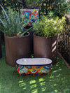 Oval Planter Talavera Pottery, Indoor or Outdoor Flower Pot, Ceramic Mexican Art as Housewarming Gift