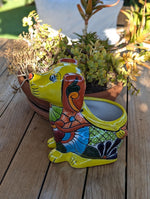 Talavera Dog Flower Pot for Outdoor Decor or Garden Decorations, Planter Pot is Handmade Mexican Pottery, great as Cute Dog Lover Gifts