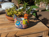 Talavera Chicken Ceramic Planter & Colorful Flower Pot, Handmade Outdoor Yard Decor or Indoor Plant Pot, Colorful Mexican Garden Decor