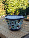 Talavera Pottery, Large Planter Pot 17" Wide, Ceramic Indoor Outdoor Flower Pot, Handmade In Mexico