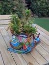 Talavera Snail Planter, Ceramic Mexican Planter Pot for Indoor Home Decor or Outdoor Garden Decor is also Exquisite Hand Painted Yard Art