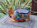 Talavera Snail Planter, Ceramic Mexican Planter Pot for Indoor Home Decor or Outdoor Garden Decor is also Exquisite Hand Painted Yard Art