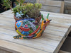 Talavera Snail Planter, Ceramic Mexican Planter Pot for Indoor Home Decor or Outdoor Garden Decor is also Exquisite Hand Painted Yard Art