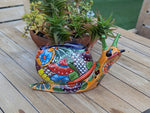 Talavera Snail Planter, Ceramic Mexican Planter Pot for Indoor Home Decor or Outdoor Garden Decor is also Exquisite Hand Painted Yard Art