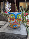 Gorgeous 14" Owl Flower Pot, Ceramic Planter is Handmade Talavera Pottery for Outdoor Garden Decor, Unique Housewarming Gift