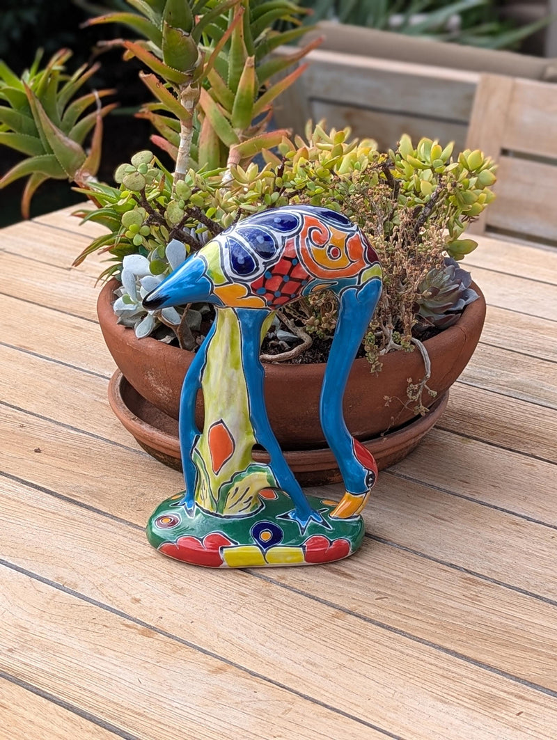 Pink Flamingo Home Decor or Yard Art, Talavera Pottery to use as Home Decor, Porch Decoration or Outdoor Decor