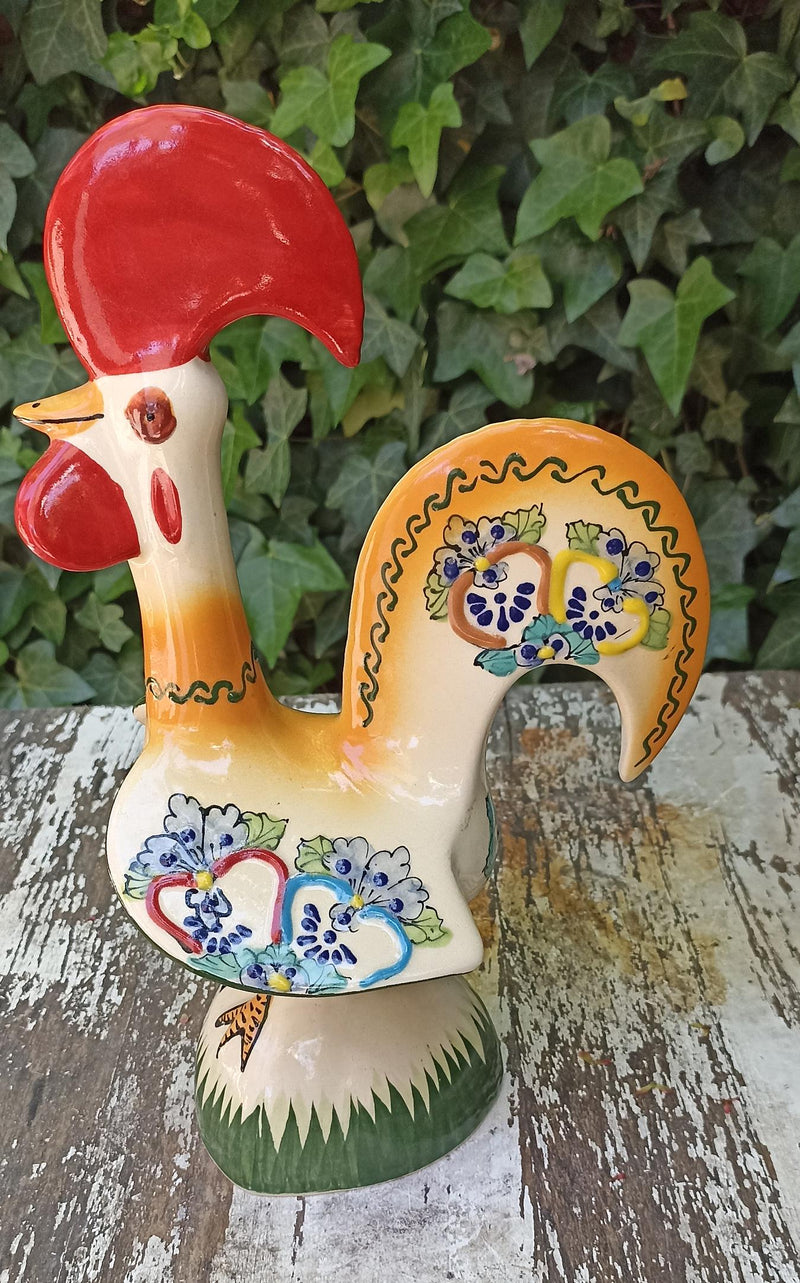 Vintage Rooster Talavera Mexican Pottery, Handmade Decorative Art for Indoor or Outdoor Home Decor, Housewarming Gift Idea