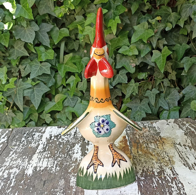 Vintage Rooster Talavera Mexican Pottery, Handmade Decorative Art for Indoor or Outdoor Home Decor, Housewarming Gift Idea