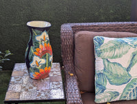 Talavera Ceramic Vase | Handmade Mexican Pottery for Dried or Fresh Flowers Featuring Colorful Sunflowers & Lillies