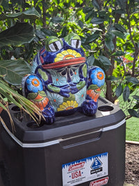 Talavera Frog Flower Pot | Ceramic Pottery for Indoor or Outdoor Planter Pot, Handmade Mexican Home Decor or Garden Decor & Yard Art