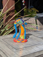 Blue Flamingo Home Decor or Yard Art, Talavera Pottery to use as Home Decor, Porch Decoration or Outdoor Decor