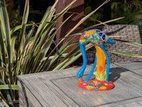 Blue Flamingo Home Decor or Yard Art, Talavera Pottery to use as Home Decor, Porch Decoration or Outdoor Decor